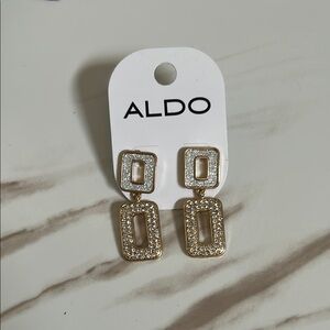 Aldo Gold and Silver Double Rectangle Earrings